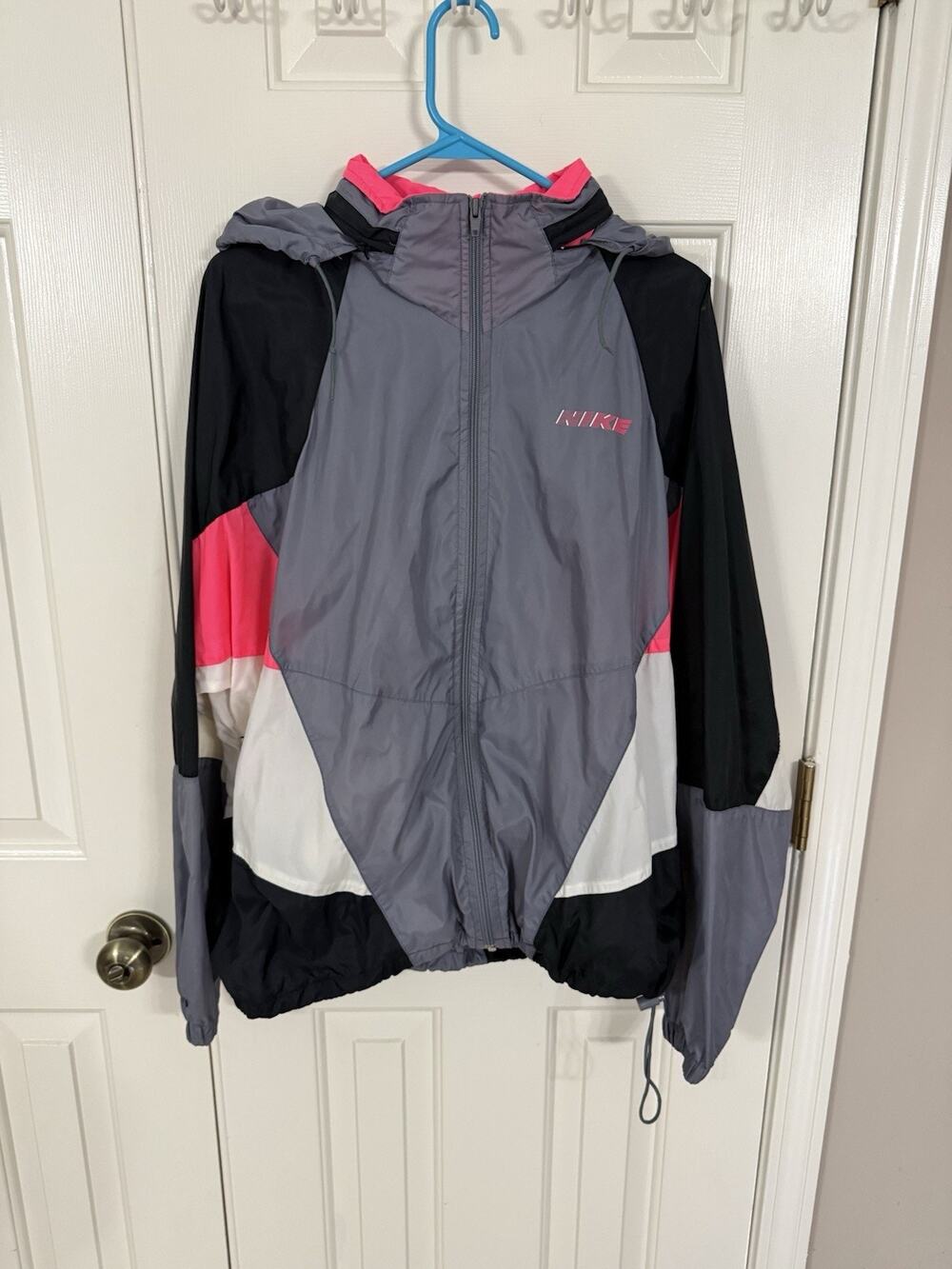 Nike Vintage 1990s Pink Gray Windbreaker L
